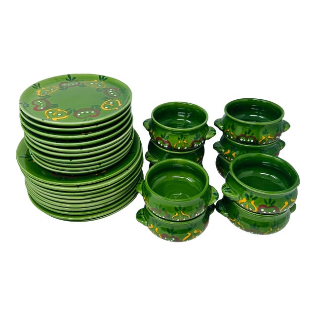 Pristine 1960s Zeller Keramik "Halali" Brunch Service for 10 - 30 PCS For Sale