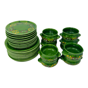 Pristine 1960s Zeller Keramik "Halali" Brunch Service for 10 - 30 PCS