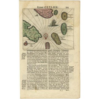 Antique Map of the Islands Near Ceylon or Sri Lanka, 1672 For Sale