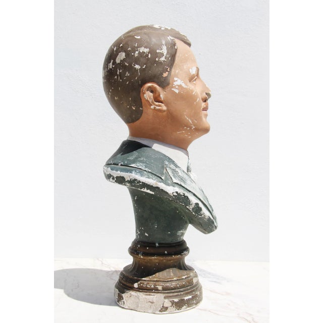 1920s 1920s French Art Deco Life-Size Plaster Hat Mannequin Bust For Sale - Image 5 of 13