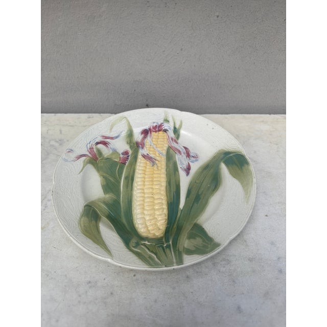 Majolica corn Keller & Guerin Saint Clement Plate.