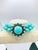 Trifari 1950s Crown Trifari Turquoise Cabochon Necklace and Convertible Brooch Pendant Set For Sale - Image 4 of 10