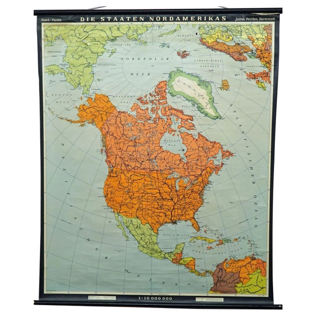 Vintage Countries of North America Mural Poster, 1970s For Sale - Image 6 of 6