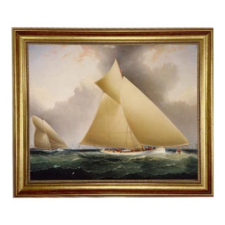 "Mayflower Leading Galatea" Contemporary Nautical Reproduction Print, Framed For Sale