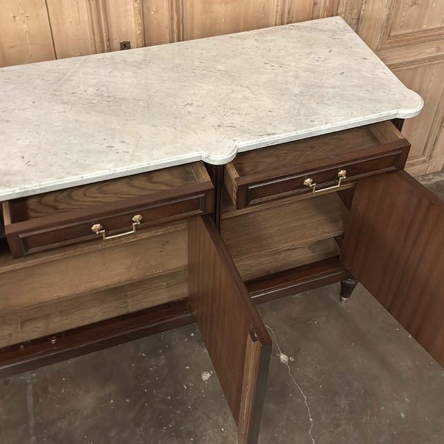 French Louis XVI Mahogany Buffet With Carrara Marble For Sale - Image 18 of 18