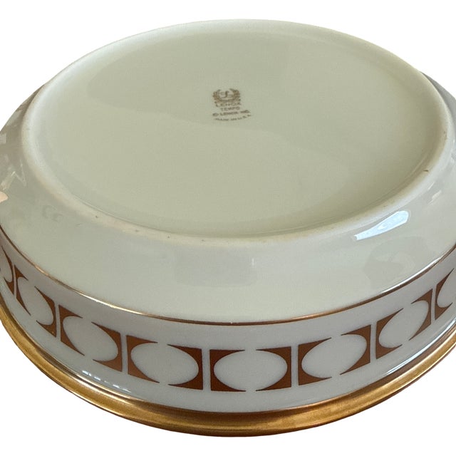 Lenox Vintage Lenox Tempo Gold Geometric Coupe Soup Bowl, 1965–1977 For Sale - Image 4 of 4
