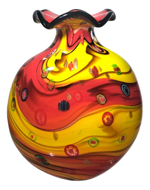 Murano Glass Vase by Toso Murano, 1980s
