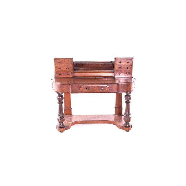 Antique Walnut Writing Desk, England For Sale - Image 3 of 4