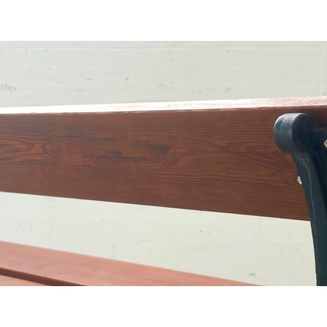 Garden Bench with Delicate Cast Iron Frame and Wooden Slats, 1960s For Sale - Image 17 of 18