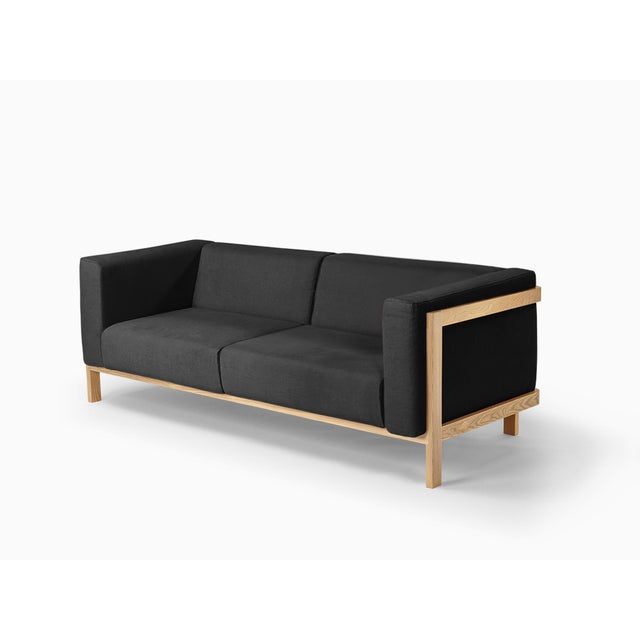 Three-Seater Sofa in Ash and Anthracite Fabric Seat by Julien Renault For Sale - Image 9 of 9