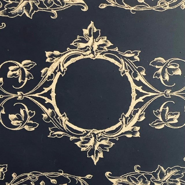 Late 20th Century Black & Gold Tole Tray For Sale - Image 4 of 11