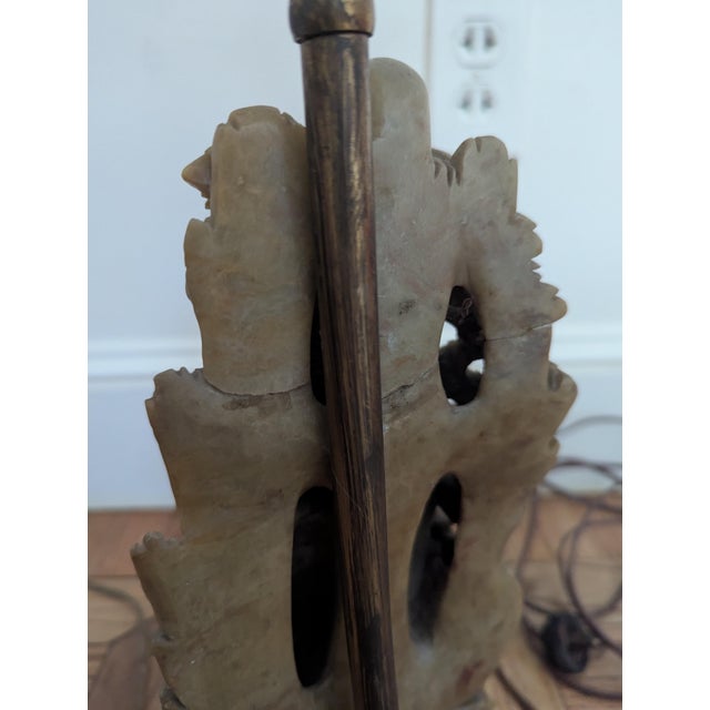 Antique Chinese Soapstone Lamp For Sale In Boston - Image 6 of 7