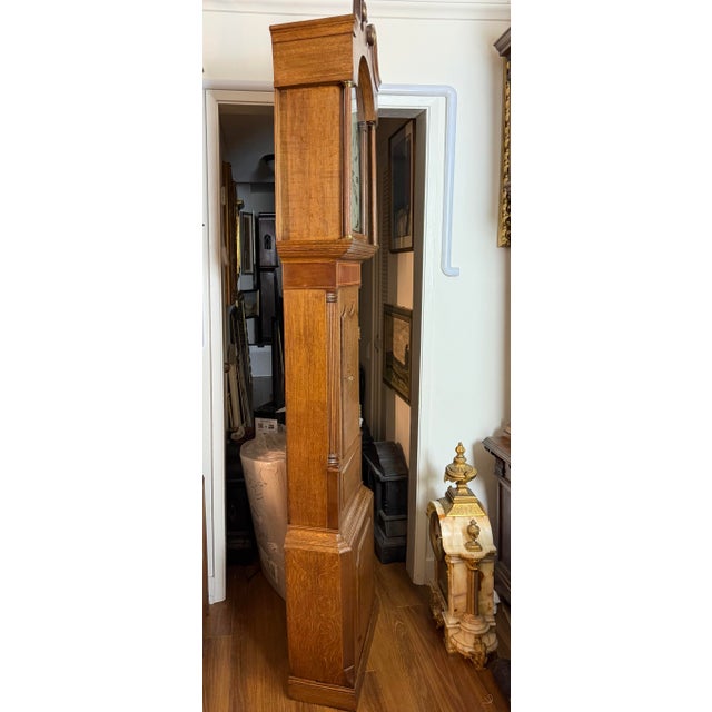 Early 19th Century Early 19th Century Late Georgian Period English Grandfather Clock With Moon Phase Dial For Sale - Image 5 of 10