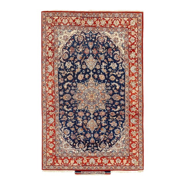 Pasargad DC Super Fine Hand Knotted Silk & Wool Rug For Sale