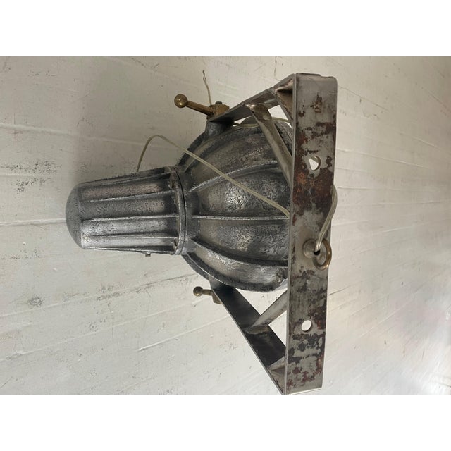 Mid 20th Century Mid Century Modern Nautical French Industrial Light fixture For Sale - Image 4 of 5