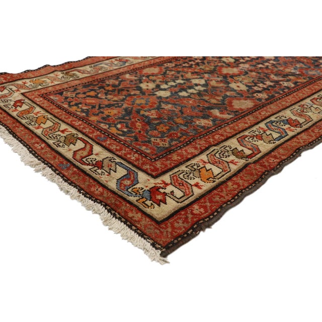 74949 Antique Persian Malayer Rug Runner, 03'05 x 13'05. The Mina Khani Passage: A Persian Malayer Masterpiece of...