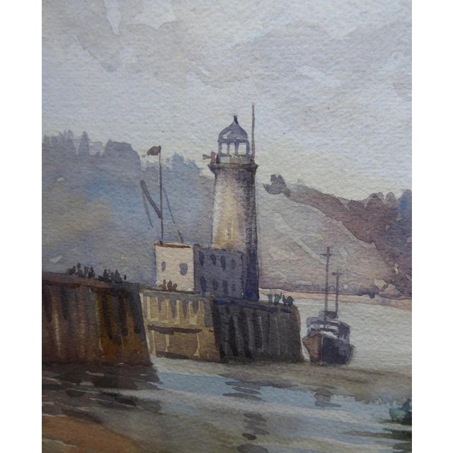 Glass D. M. Bland, Scarborough Harbour, 1975, Watercolor on Paper, Framed For Sale - Image 7 of 14