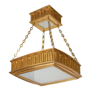 Two-Tier Giltwood Pendant by Carlos Villegas