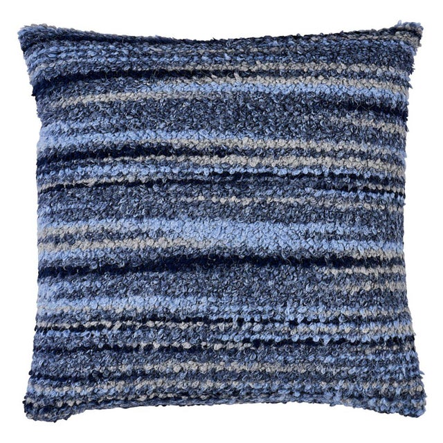 Modern Schumacher Bensley Boucle 22" Pillow in Blue For Sale - Image 3 of 3
