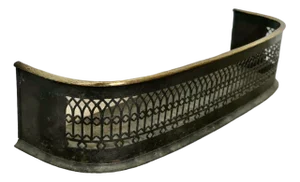 Small Victorian Pierced Brass and Iron Fender