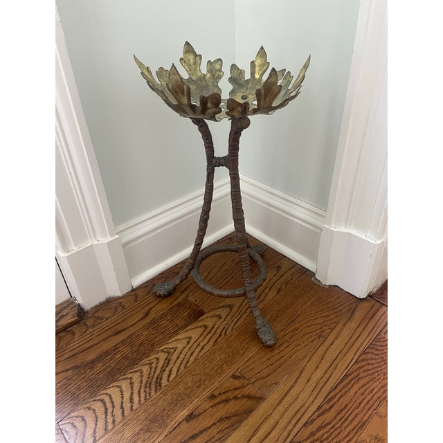 American Antique Brass Bamboo Stylized Stand For Sale - Image 3 of 6