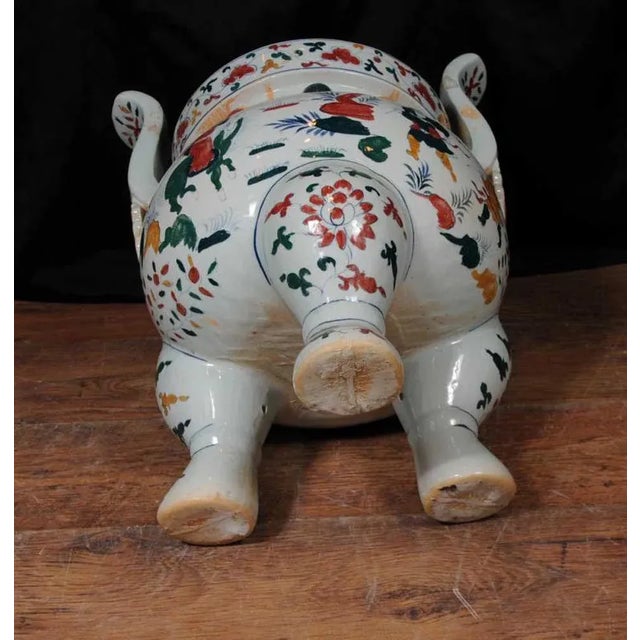 Gold Japanese Arita Imari Koro Urn in Porcelain and Ceramic For Sale - Image 8 of 12