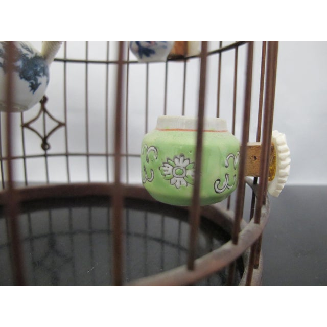 Brown Very Sweet Chinese Wood Bird Cage Carved Tokens Pots & Porcelain Pots For Sale - Image 8 of 18
