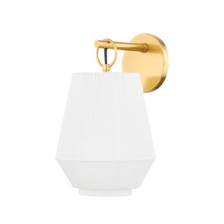 Hudson Valley Lighting Debi 7.5 in. 1 Light Wall Sconce in Aged Brass Finish For Sale