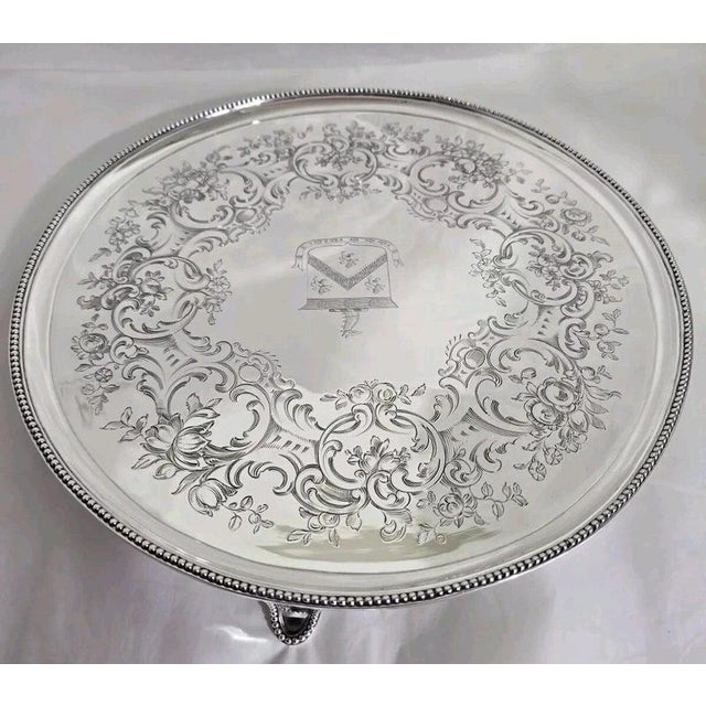 Antique George III Sterling Silver Waiter, 1785 For Sale - Image 4 of 18