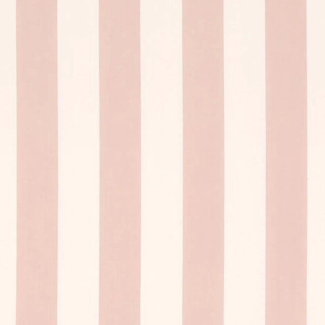 Schumacher James Stripe Fabric in Blush For Sale