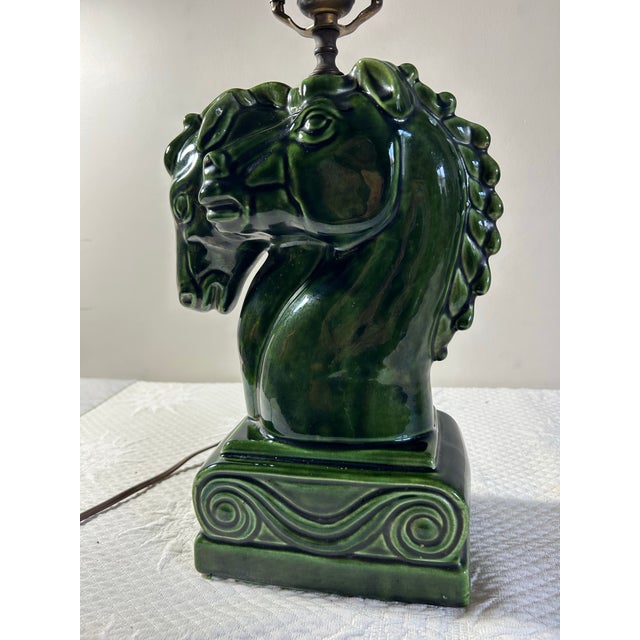 Vintage Art Deco Royal Haeger Double Horse Head Pottery Table Lamp For Sale - Image 9 of 12