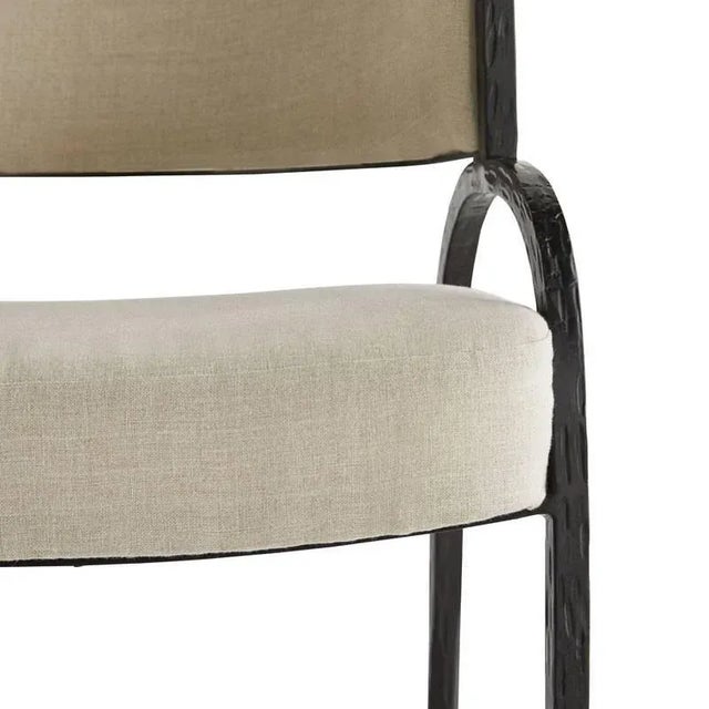 Metal Arteriors Home Bahati Chair, Black/Linen For Sale - Image 7 of 9
