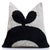 Mid-Century Modern Black & Ivory Geometric Velvet Throw Pillow 16x16 | Modern Designer Favorite For Sale - Image 3 of 8