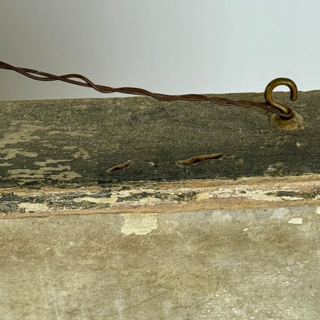 White Antique Large Hand Painted Wood Trade Sign for Wallpaper Merchant For Sale - Image 8 of 11