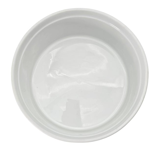 Ceramic Vintage Apilco French Porcelain Soufflé Dish, Porcelaine À Feu For Sale - Image 7 of 10