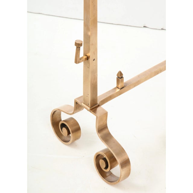1940s Rose Brass Large Andirons - A Pair For Sale - Image 11 of 13