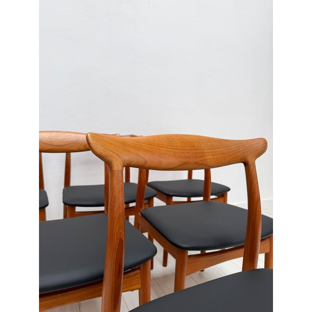 Mid-Century Danish Teak Model 112 Dining Chairs by Erik Wørts for Vamo Sønderborg, 1960s, Set of 6 For Sale - Image 4 of 14