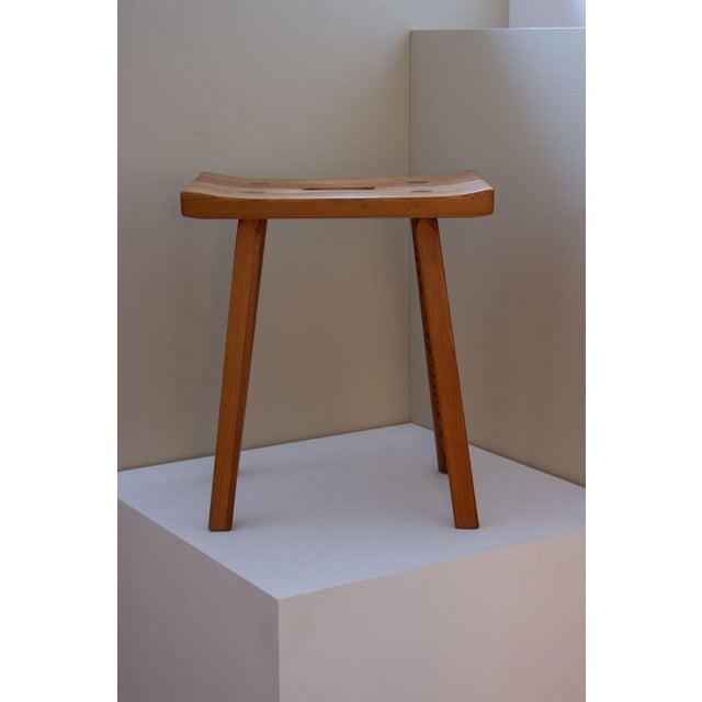 1950s Swedish Pine Stool by Carl Malmsten, 1950s For Sale - Image 5 of 9