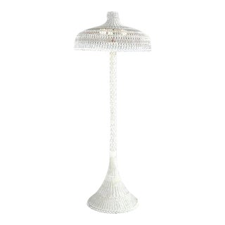 Antique Heywood Wakefield Style Wicker Floor Lamp Circa 1920 For Sale