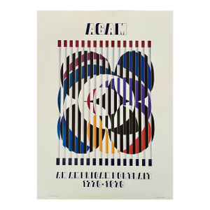 Yaacov AgamVintage Agam American Portrait Abstract Modernist Offset Print Poster