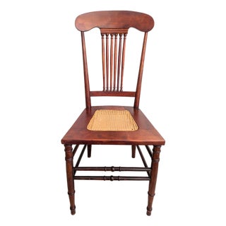 Late 19th Century Victorian Mahogany Chair Spindle Back Cane Seat For Sale