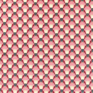 Morris & Co Tulip & Bird Fabric in Amaranth & Blush For Sale
