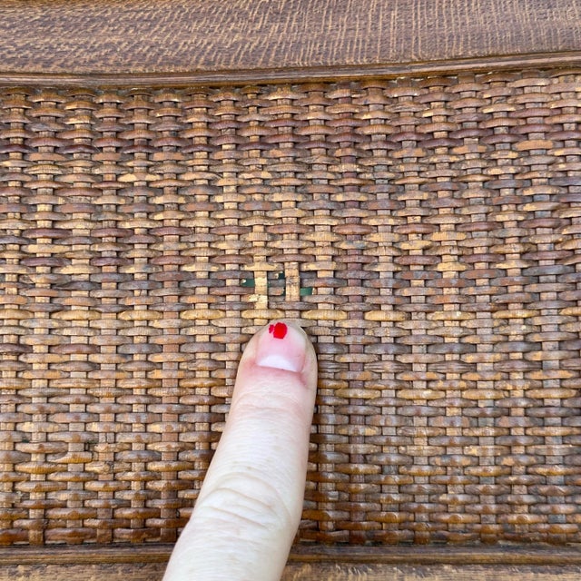 Mid 20th Century Pair of American of Martinsville Mid Century Walnut Cane Back Dining Chairs For Sale - Image 12 of 12