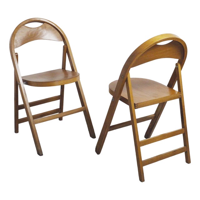 Castiglioni Tric Folding Chairs by Achille and Pier Giacomo Castiglioni for Bernini, 1965, Set of 2 For Sale