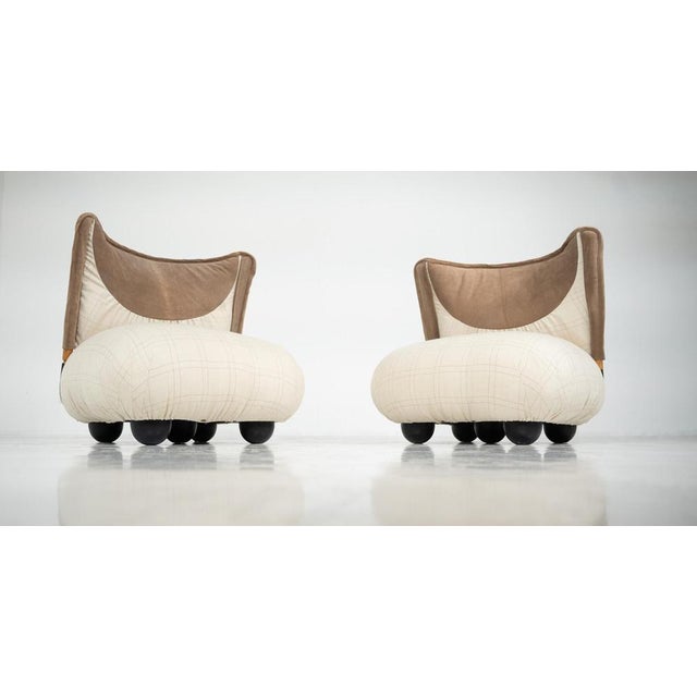 Set of Le Bugie Lounge Chairs by Alessandro Becchi for Giovannetti, 1980s For Sale - Image 4 of 15