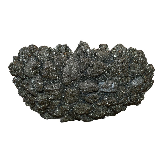 Large Pyrite Crystal Bowl For Sale