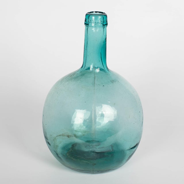 Vintage Blown Glass Demijohn Bottles Set of 2 For Sale - Image 9 of 16