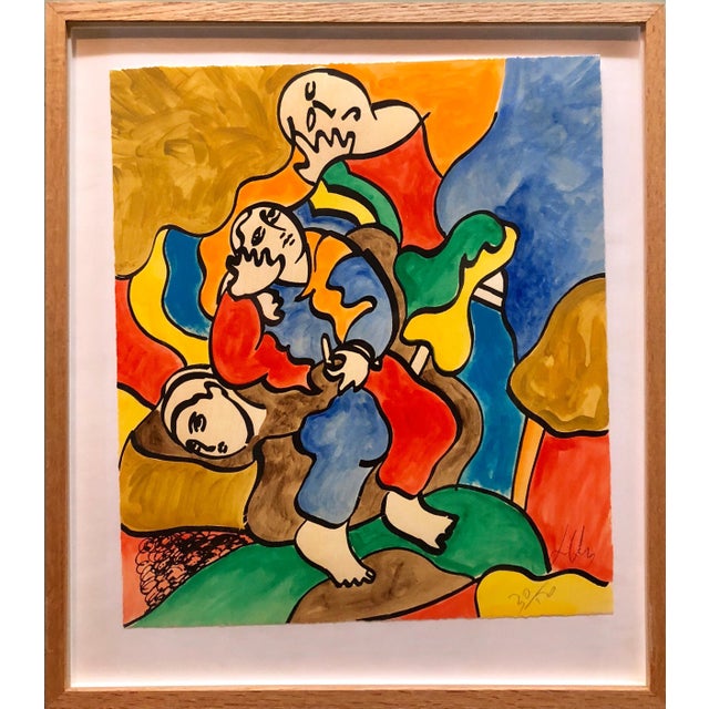 Sandro Chia, Woodblock Heliorelief with Hand Painting "Novel" Italian Post Modernist Pop Art, 1989 For Sale