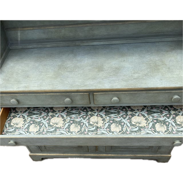 Light Green Vintage Willet Hutch in Custom Chateau Silvery Sage For Sale - Image 8 of 11