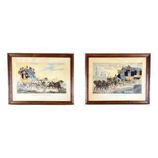 After Horace Vernet, Stagecoach Scenes, 1800s, Engraving For Sale